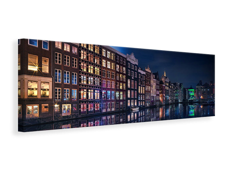 panoramic-canvas-print-amsterdam-windows-colors