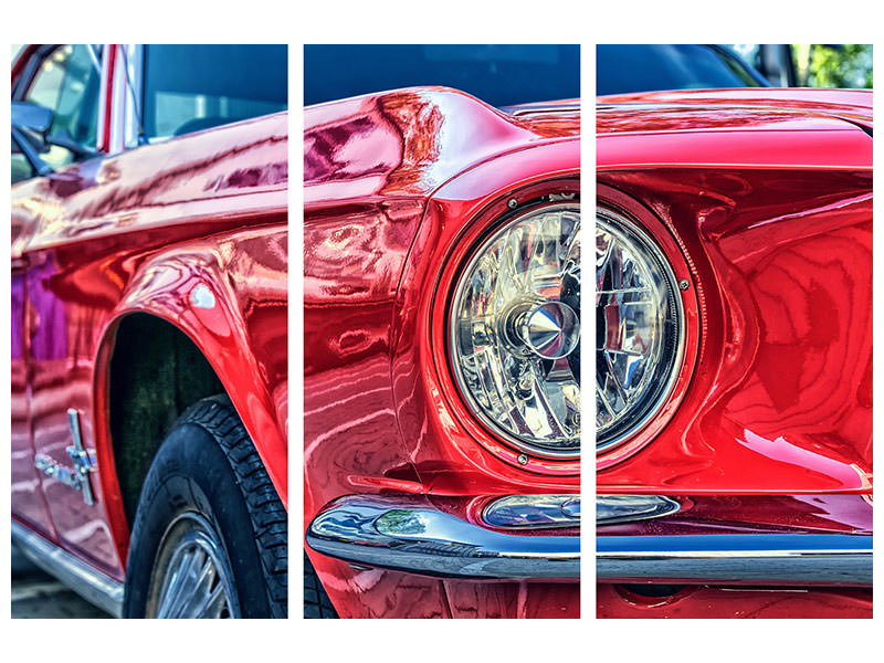 3-piece-canvas-print-red-vintage-car