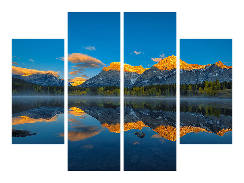 4-piece-canvas-print-a-perfect-morning-in-canadian-rockies
