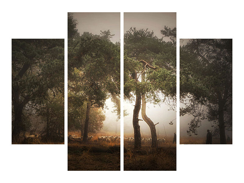4-piece-canvas-print-foggy-memory-of-the-past-iii