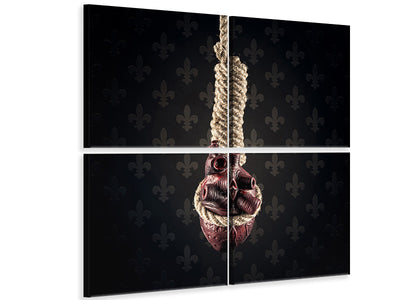4-piece-canvas-print-heart-on-a-noose