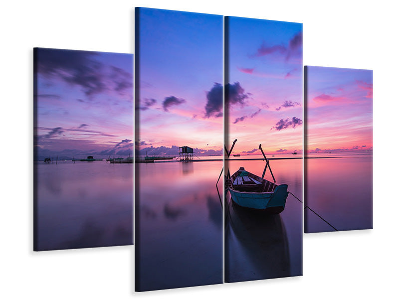 4-piece-canvas-print-impressive-sunset-at-the-sea