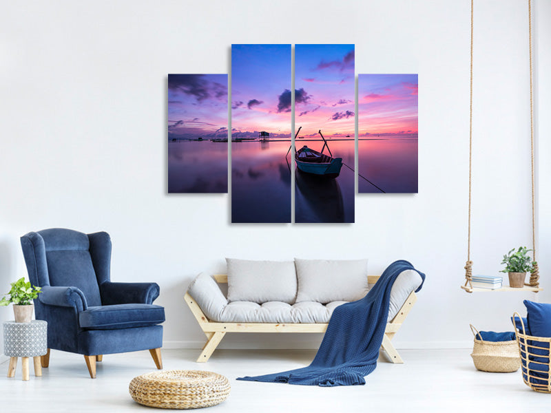 4-piece-canvas-print-impressive-sunset-at-the-sea