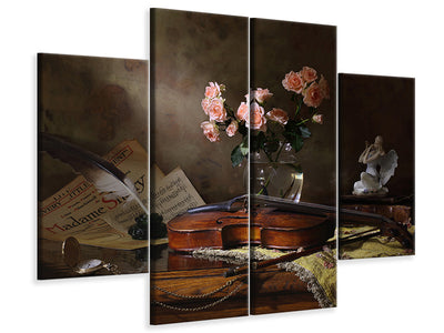 4-piece-canvas-print-still-life-with-violin-and-roses