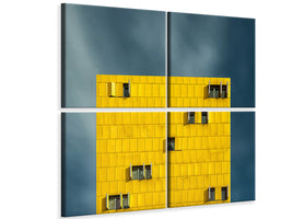 4-piece-canvas-print-yellow-and-blue-iii