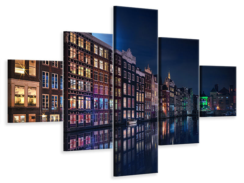 5-piece-canvas-print-amsterdam-windows-colors