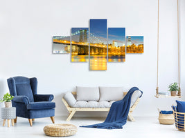 5-piece-canvas-print-brooklyn-bridge-at-night