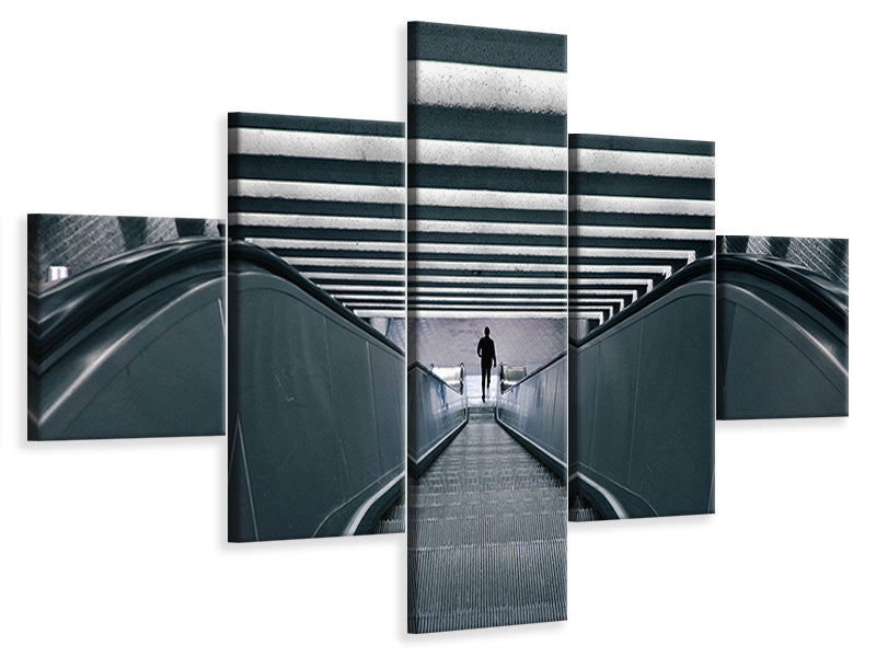 5-piece-canvas-print-escalator-downhill