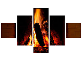 5-piece-canvas-print-fire-in-the-chimney