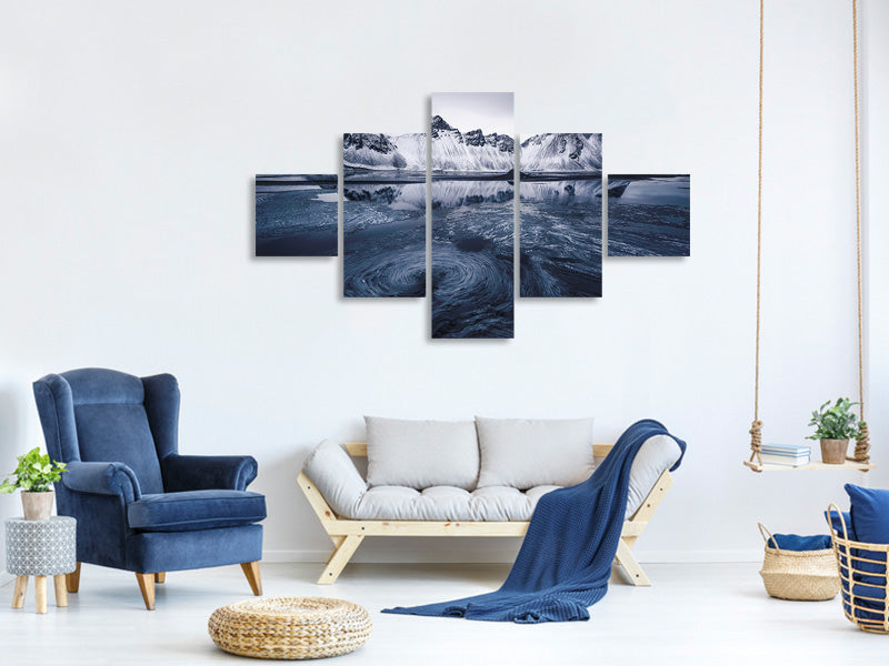 5-piece-canvas-print-ice-on-stokksnes