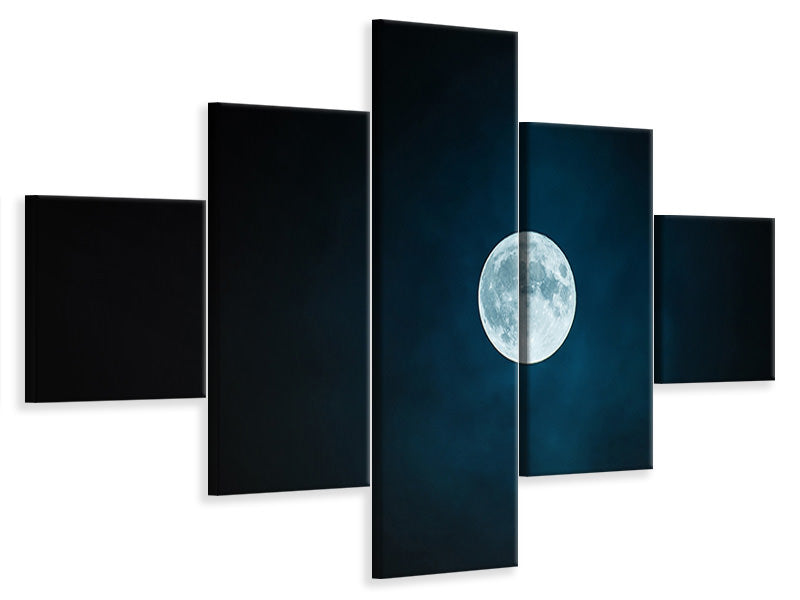 5-piece-canvas-print-imposing-full-moon