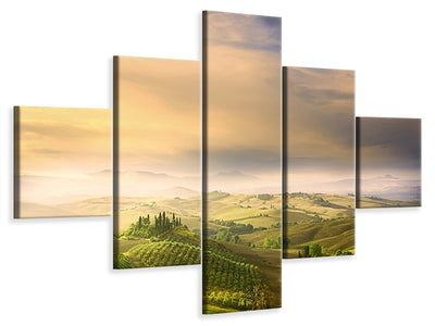 5-piece-canvas-print-podere-belvedere-sunrise