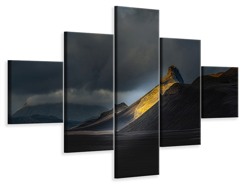 5-piece-canvas-print-ristindur-highlands-iceland