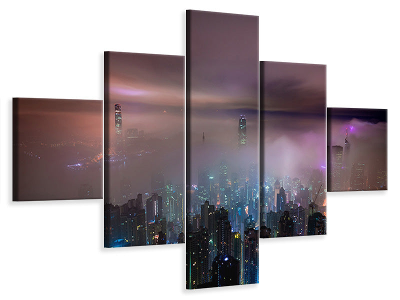 5-piece-canvas-print-smog-in-hong-kong