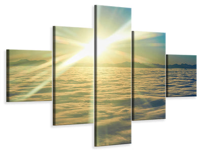 5-piece-canvas-print-sunrise-above-the-clouds