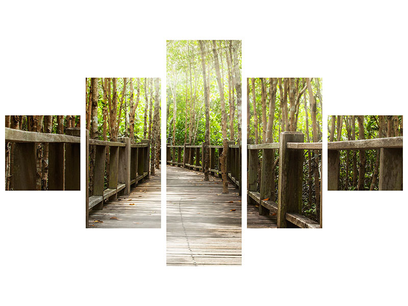 5-piece-canvas-print-wooden-bridge