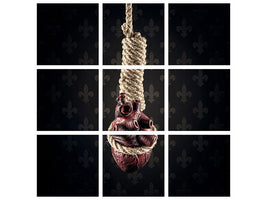 9-piece-canvas-print-heart-on-a-noose