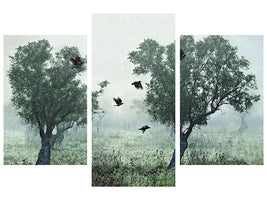 modern-3-piece-canvas-print-crows-in-the-mist