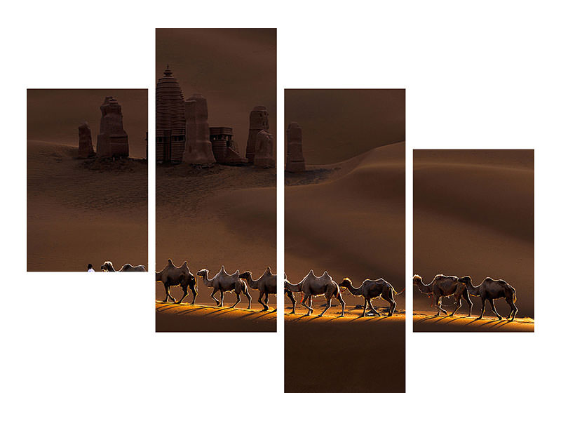 modern-4-piece-canvas-print-castle-and-camels