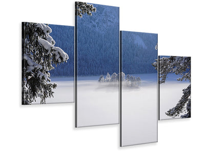 modern-4-piece-canvas-print-fog-over-frozen-lake