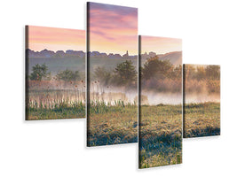 modern-4-piece-canvas-print-sunset-on-hill