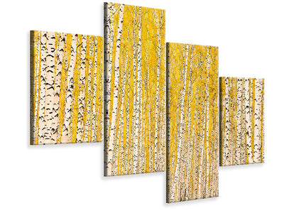 modern-4-piece-canvas-print-the-birch-forest-in-autumn