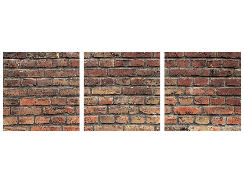 panoramic-3-piece-canvas-print-brown-brick-wall