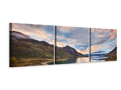 panoramic-3-piece-canvas-print-morning-delight-at-lake-hawea