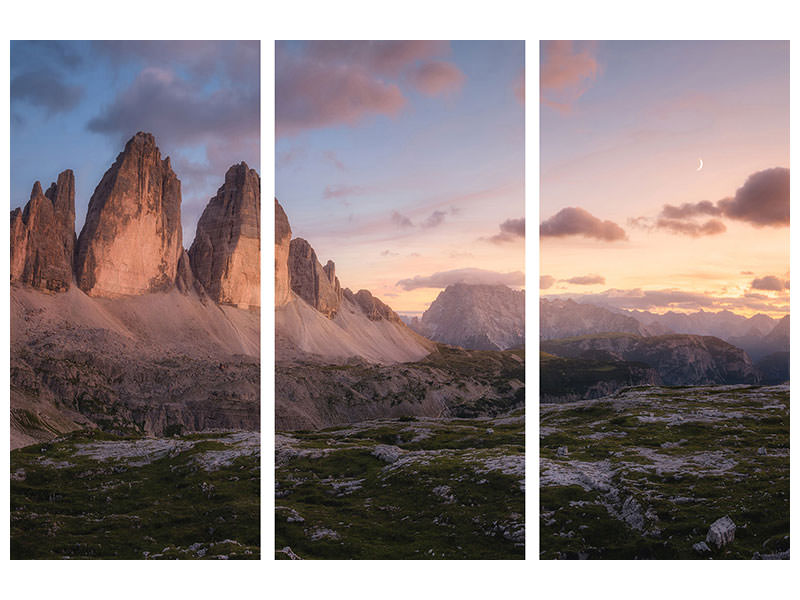 3-piece-canvas-print-an-evening-in-the-dolomites