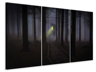 3-piece-canvas-print-fog-in-the-forest