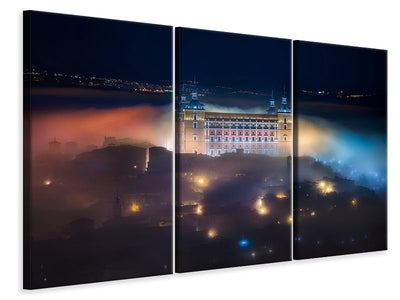 3-piece-canvas-print-mystic-foggy-night-in-toledo-city