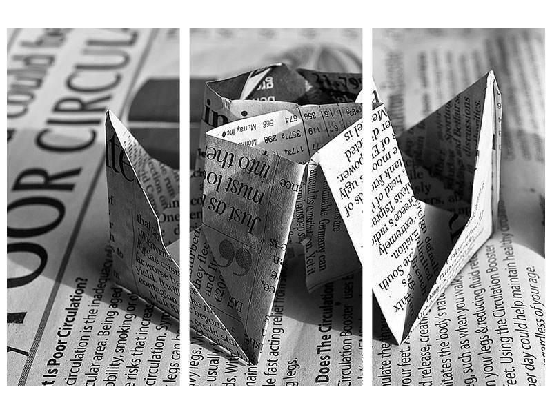 3-piece-canvas-print-origami-newspaper