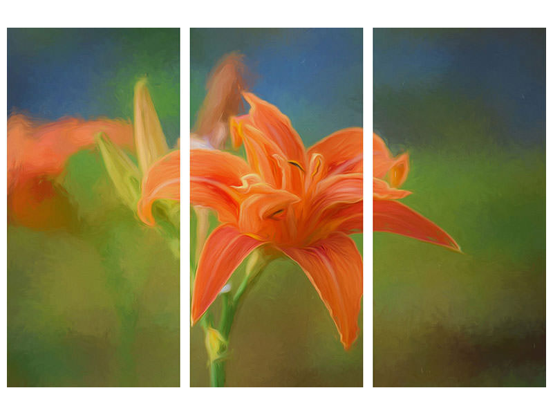 3-piece-canvas-print-painting-of-a-lily