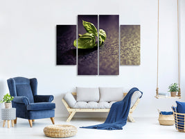 4-piece-canvas-print-basil-leaves