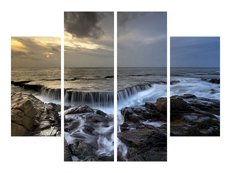 4-piece-canvas-print-evening-mood-at-the-sea