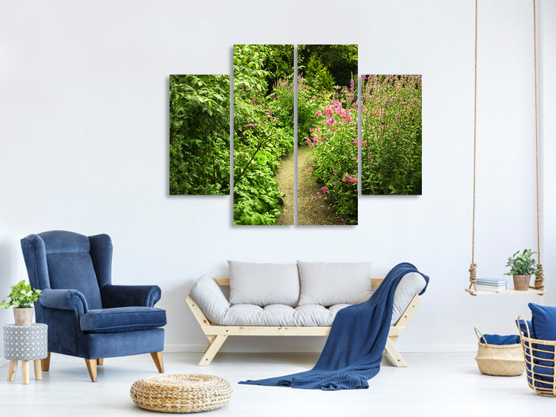 4-piece-canvas-print-garden-path