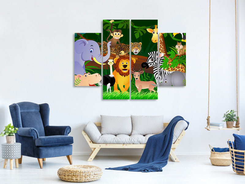 4-piece-canvas-print-jungle-king