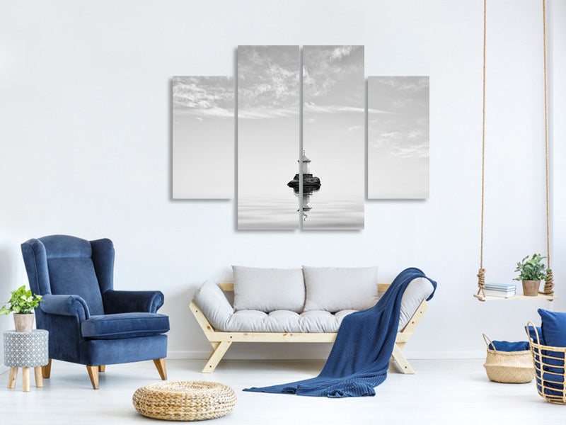 4-piece-canvas-print-lighthouse-in-mist