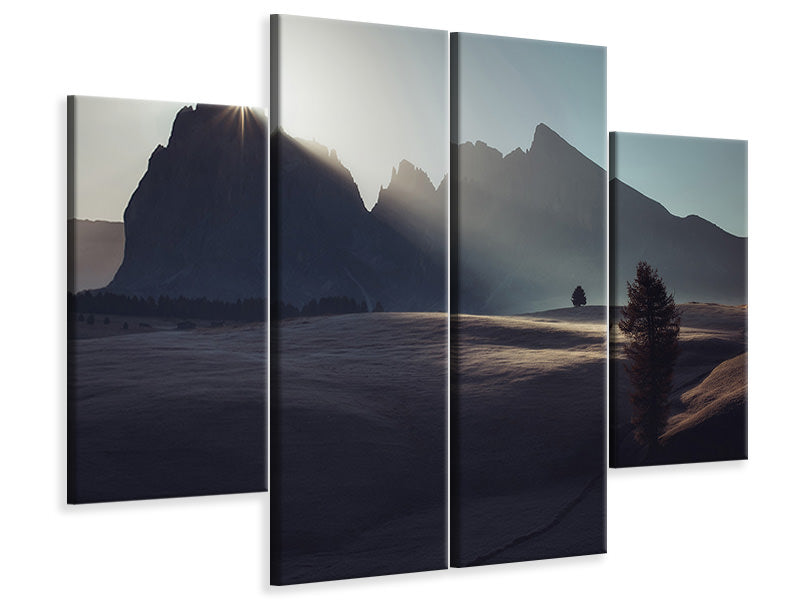 4-piece-canvas-print-morning-in-dolomites
