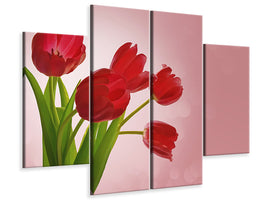 4-piece-canvas-print-red-tulips-bouquet