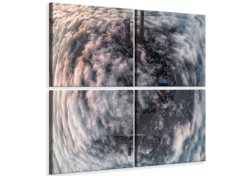 4-piece-canvas-print-shanghai-aerial-pano