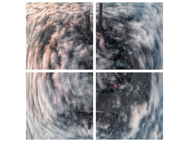 4-piece-canvas-print-shanghai-aerial-pano