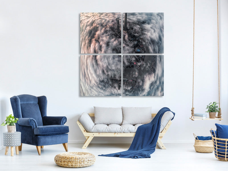 4-piece-canvas-print-shanghai-aerial-pano