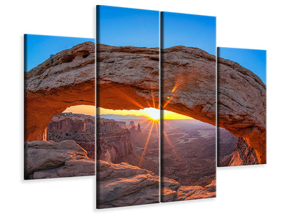 4-piece-canvas-print-sunset-at-mesa-arch