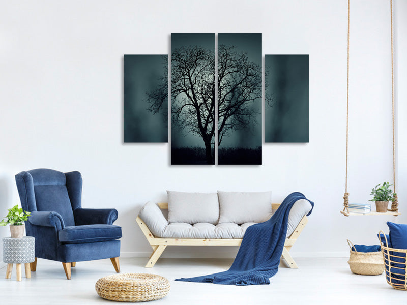 4-piece-canvas-print-the-tree-in-darkness