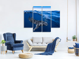 4-piece-canvas-print-whale-shark-on-split-level