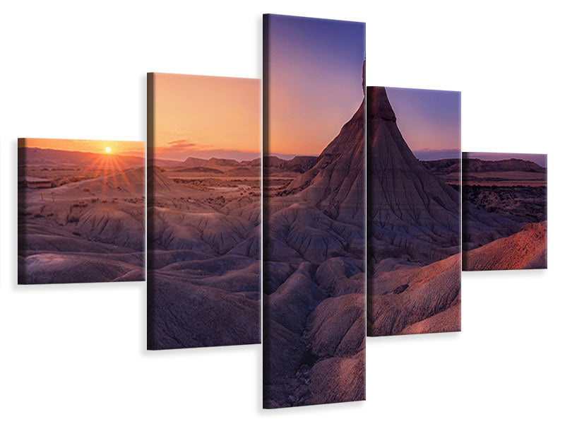 5-piece-canvas-print-bardenas-in-blue