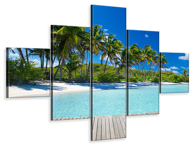 5-piece-canvas-print-beach-palms