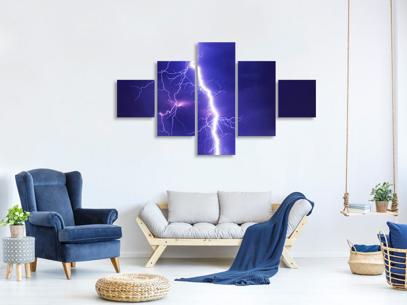 5-piece-canvas-print-imposing-lightning