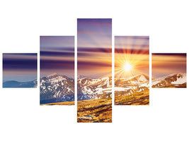 5-piece-canvas-print-majestic-sunset-at-the-mountain